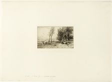Winter Landscape with Shepherdess, c. 1867. Creator: Charles Emile Jacque