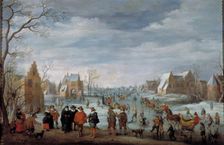 Winter Landscape with Skaters, 1629. Creator: Joost Cornelisz Droochsloot