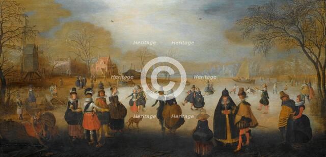 Winter Landscape with Skaters, c.1615-c.1620. Creator: Adam van Breen.