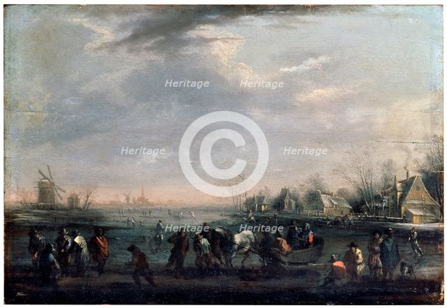 'Winter Landscape with Skaters', late 17th or early 18th century. Artist: Peeter Bout