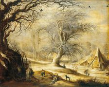 Winter Landscape with Woodcutters, 1630. Creator: Gysbrecht Leytens