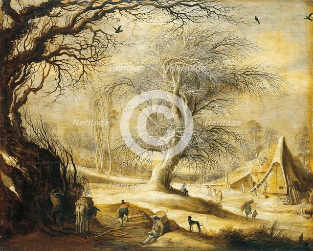Winter Landscape with Woodcutters, 1630. Creator: Gysbrecht Leytens.