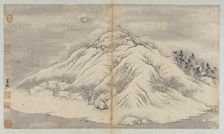 Winter landscape: a moon-lit hill and buildings, Qing dynasty, 18th century. Creator: Unknown