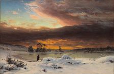 Winter landscape, after the sun has set, 1880. Creator: Fanny Churberg