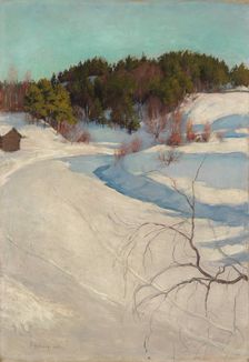 Winter landscape at Myllykylä, 1896. Creator: Halonen, Pekka (1865-1933)