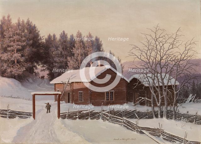 Winter Landscape at Sunset, 1867. Creator: Ferdinand von Wright.