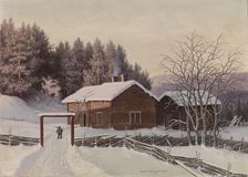Winter Landscape at Sunset, 1867. Creator: Ferdinand von Wright