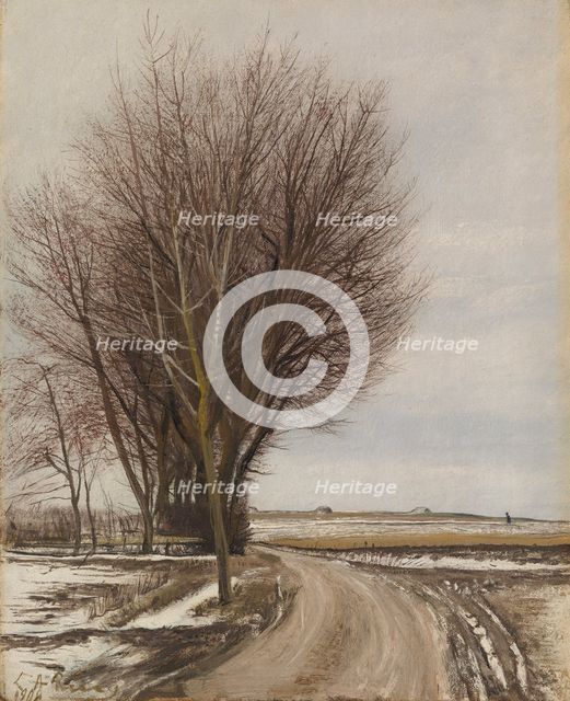 Winter landscape, Baldersbrønde, 1908. Creator: Laurits Andersen Ring.