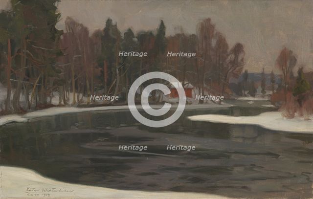Winter landscape from Karelia, 1909. Creator: Victor Westerholm.