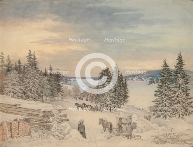 Winter Landscape from Savo, 1840-1849. Creator: Magnus von Wright.