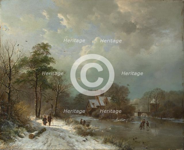 Winter Landscape, Holland, 1833. Creator: Barend Cornelis Koekkoek.