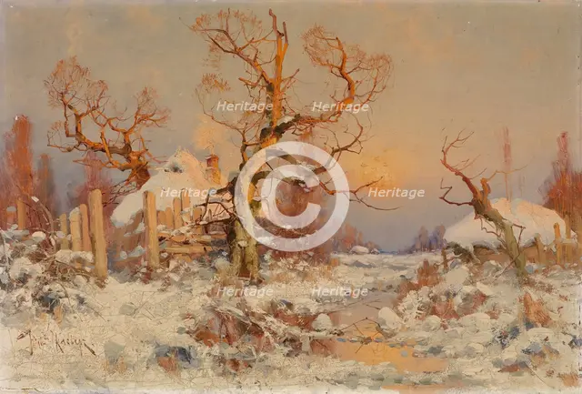 Winter Landscape in the Evening Sun. Artist: Klever, Juli Julievich (Julius), von (1850-1924)