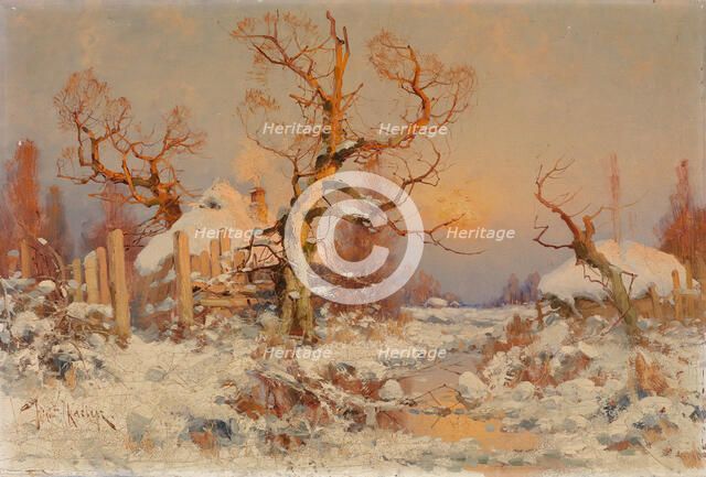 Winter Landscape in the Evening Sun. Artist: Klever, Juli Julievich (Julius), von (1850-1924)
