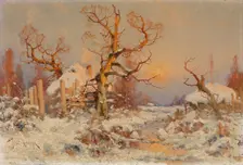Winter Landscape in the Evening Sun. Artist: Klever, Juli Julievich (Julius), von (1850-1924)