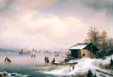 Winter Landscape, Ljubljana c1844-1871. Artist: Marko Pernhart