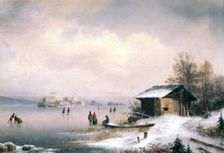 Winter Landscape, Ljubljana c1844-1871. Artist: Marko Pernhart
