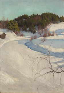 Winter Landscape, Myllykylä, 1896. Creator: Pekka Halonen