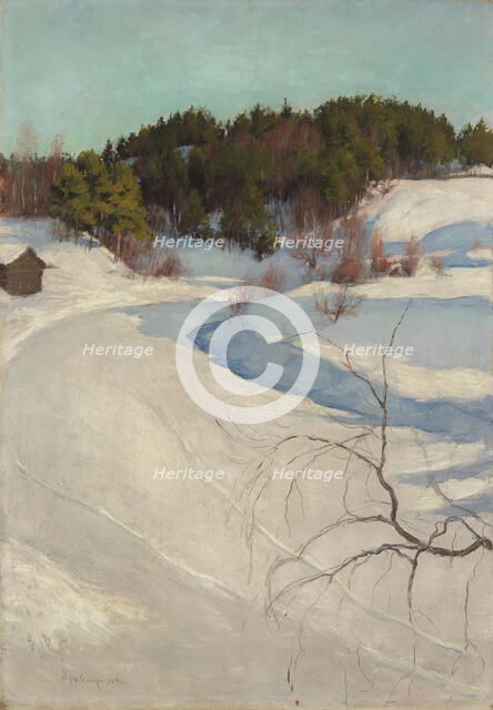 Winter Landscape, Myllykylä, 1896. Creator: Pekka Halonen.