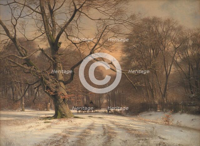 Winter landscape near Jægersborg deer park, 1885. Creator: Frederik Rohde.