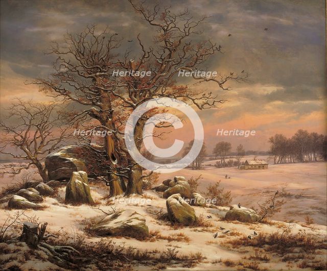 Winter Landscape near Vordingborg, Denmark, 1829. Creator: Johan Christian Dahl.