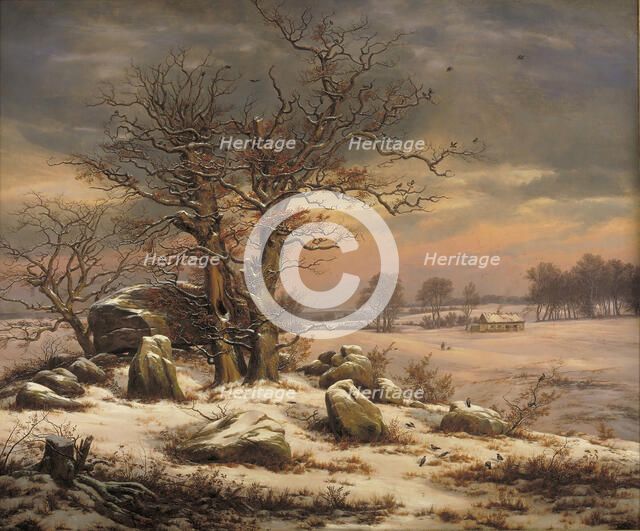 Winter Landscape near Vordingborg, Denmark, 1829. Creator: Johan Christian Dahl.