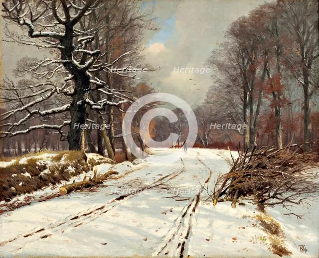 Winter landscape of forests near Hillerød, n.d., c1865-1905. Creator: Thorvald Niss.