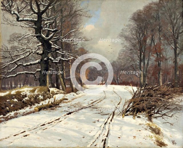 Winter landscape of forests near Hillerød, n.d., c1865-1905. Creator: Thorvald Niss.