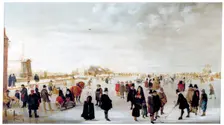 Winter landscape on the River Ijsel near Kampen c1615. Artist: Hendrick Avercamp