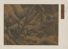 Winter landscape: ox-carts on the road, Possibly Ming dynasty, 1368-1644. Creator: Unknown