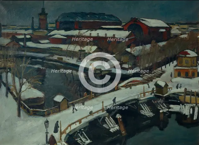 Winter landscape. Petrograd, 1920. Artist: Braz, Osip Emmanuilovich (1872-1936)