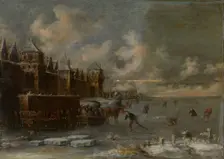 Winter landscape, probably between 1660 and 1676. Creators: Klaes Molenaer, Thomas Heeremans