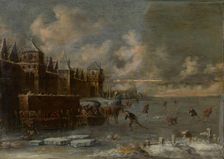 Winter landscape, probably between 1660 and 1676. Creators: Klaes Molenaer, Thomas Heeremans