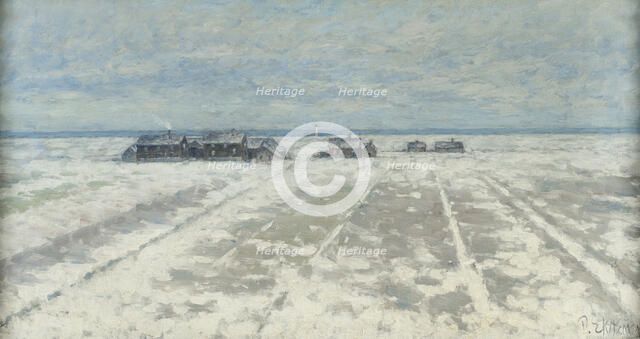 Winter Landscape. Scene from Öland, 1890s. Creator: Per Ekstrom.