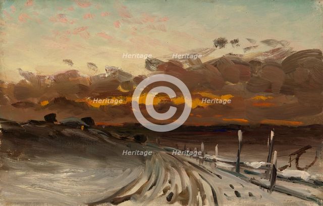 Winter Landscape, Sunset, 1878. Creator: Fanny Churberg.