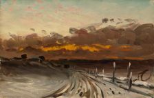 Winter Landscape, Sunset, 1878. Creator: Fanny Churberg