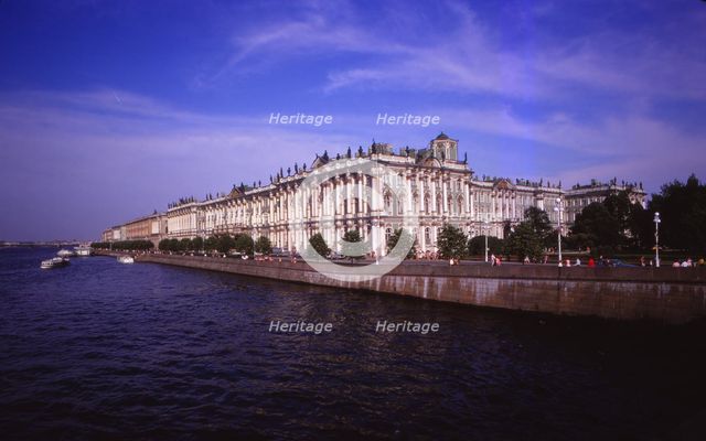 Winter Palace and River Neva, Leningrad, 20th century. Artist: CM Dixon.