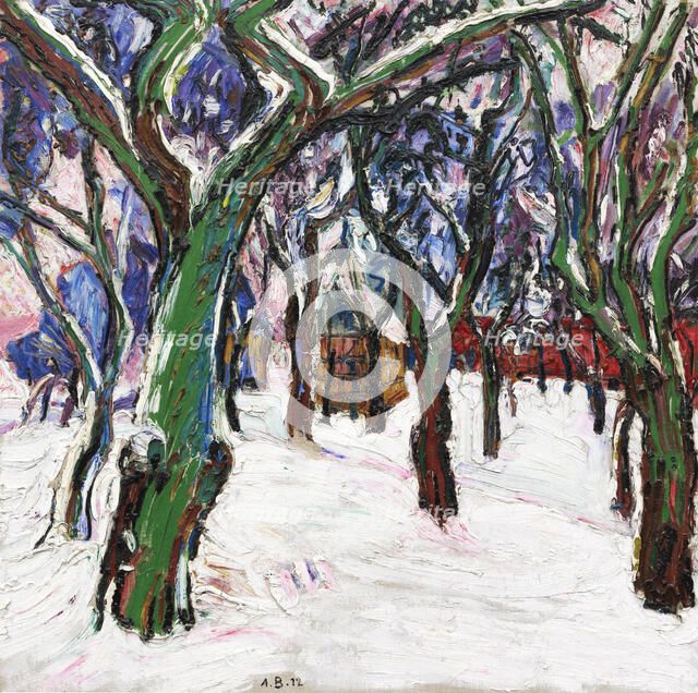 Winter picture with farmhouses, 1912. Creator: Böckstiegel, Peter August (1889-1951).