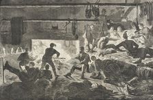 Winter Quarters in Camp - The Inside of a Hut, 1863. Creator: Unknown