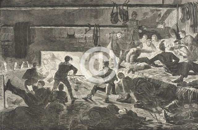 Winter Quarters in Camp - The Inside of a Hut, 1863. Creator: Unknown.