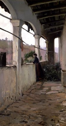 Winter rain oil by Santiago Rusiñol