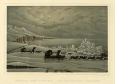 Winter Road Along the Shore of the Sea of Okhotsk, 1856. Creator: Ivan Dem'ianovich Bulychev