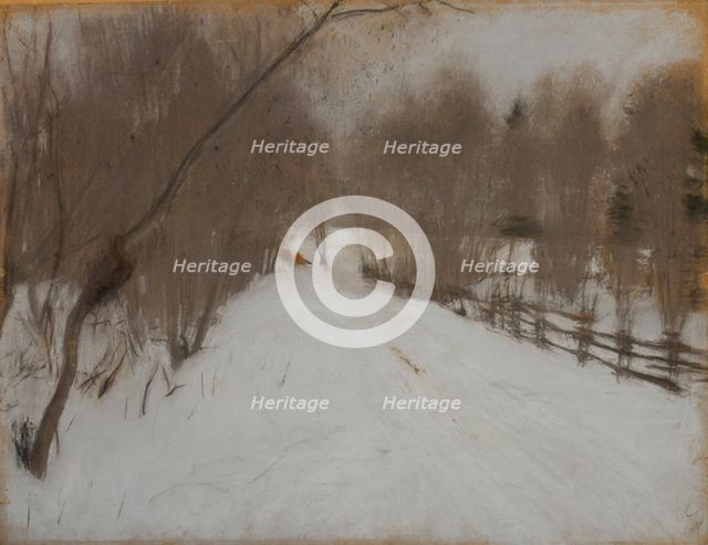 Winter Road to Domotkanovo, 1904. Artist: Serov, Valentin Alexandrovich (1865-1911)