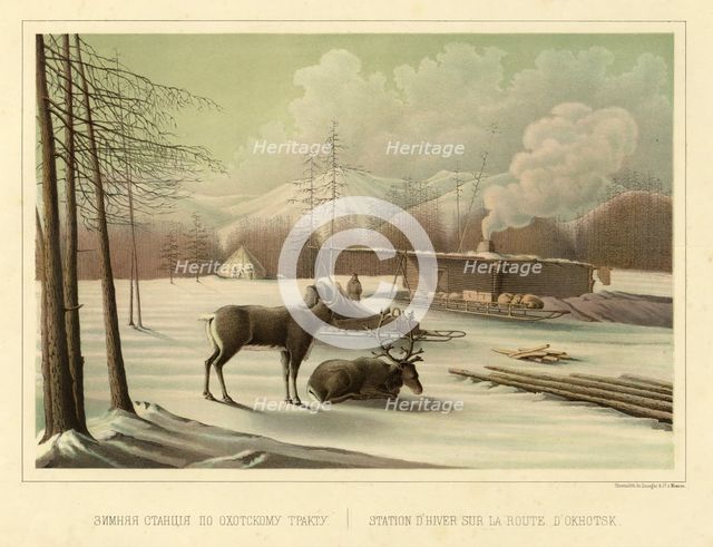 Winter Station on the Route to Okhotsk, 1856. Creator: Ivan Dem'ianovich Bulychev.