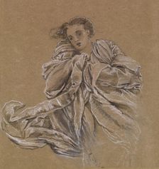 Winter - Study of Flying Drapery, 1866-67. Creator: Sir Edward Coley Burne-Jones