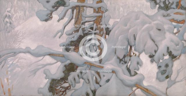 Winter, study for the Juselius Mausoleum frescoes, 1902. Creator: Akseli Gallen-Kallela.