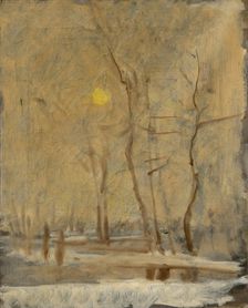 Winter Sun in a Landscape with a Brook. Motif from Strázky, 1900-1910. Creator: Ladislav Mednyanszky
