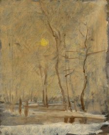 Winter Sun in a Landscape with a Brook. Motif from Strázky, 1900-1910. Creator: Ladislav Mednyanszky
