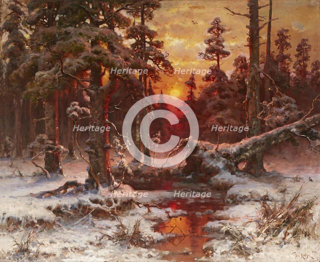 Winter sunset in a Pine Forest, 1898.