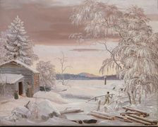 Winter Sunset in Savo Province, 1848. Creator: Ferdinand von Wright