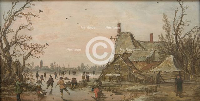 Winter Scene at a Farm, 1623-1626. Creators: Jan van Goyen, Esaias van de Velde.